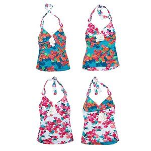 Tommy Bahama XS Reversible Bougainvillea Floral Halter Swimwear Tankini Top NWT